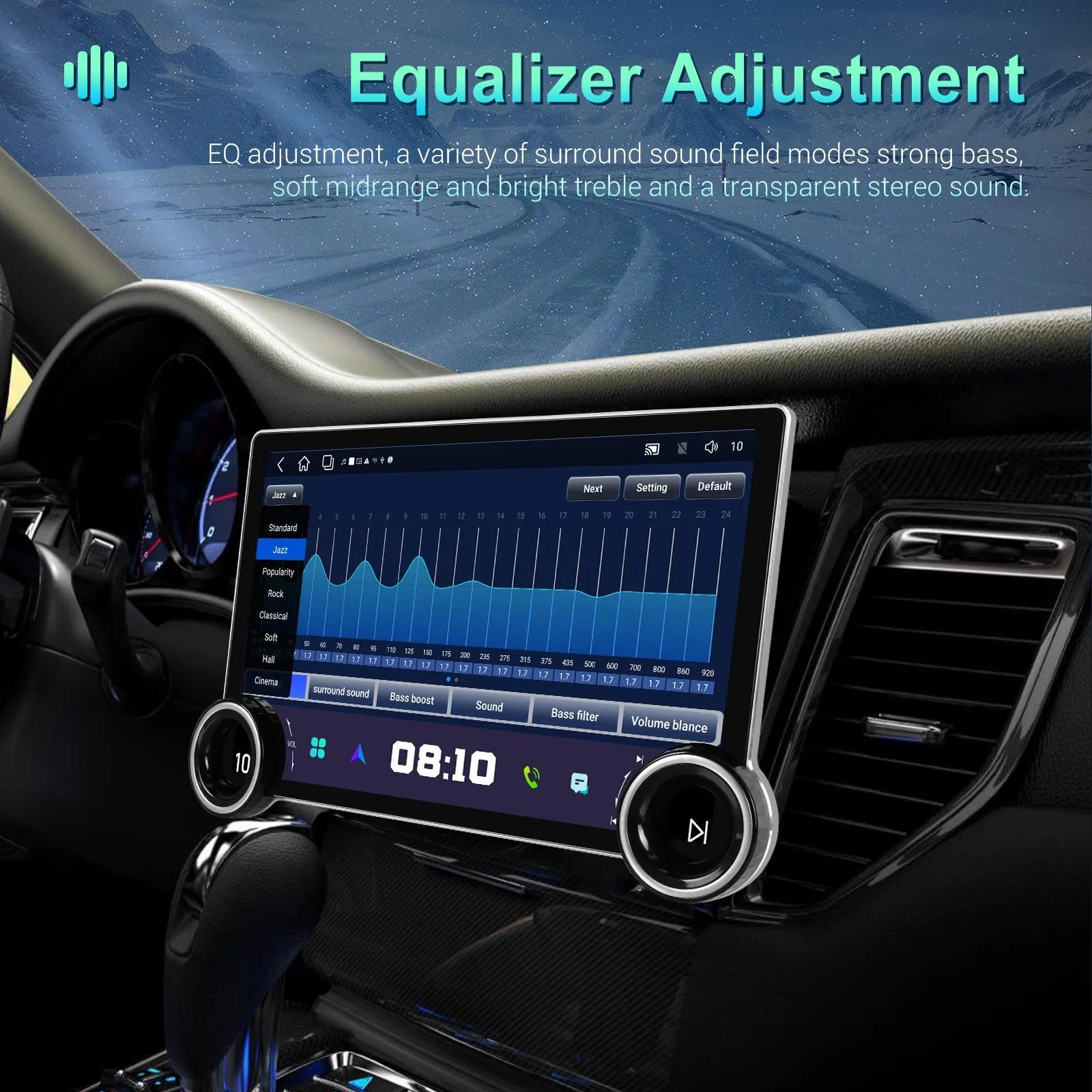 11.8 Inch Android Carplay Player - 4   64G - Dual Knob - Reversing Image