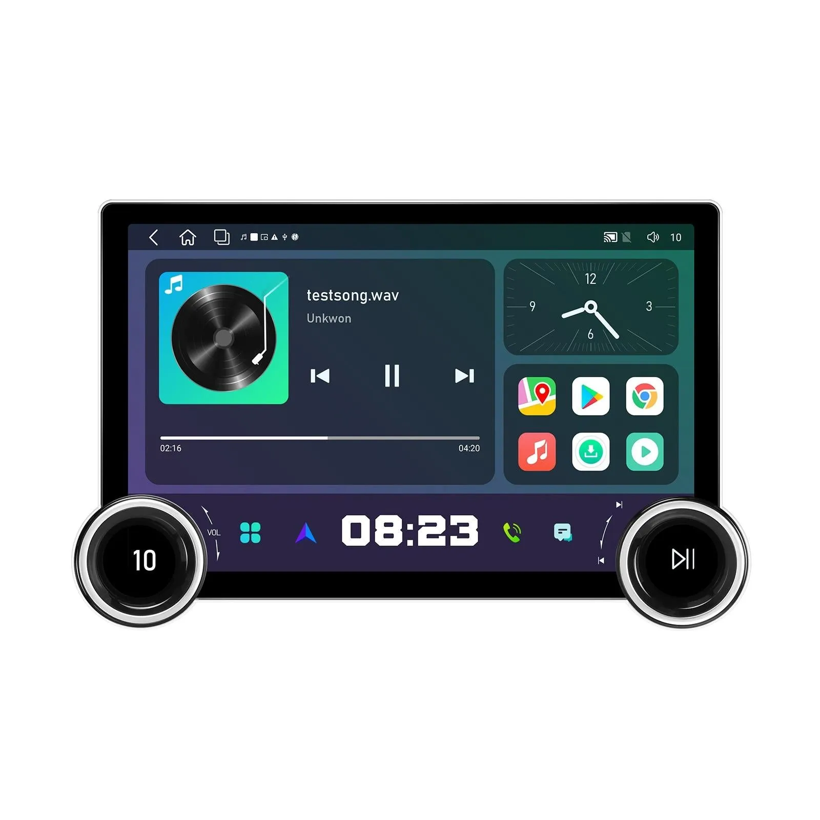 11.8 Inch Android Carplay Player - 4   64G - Dual Knob - Reversing Image
