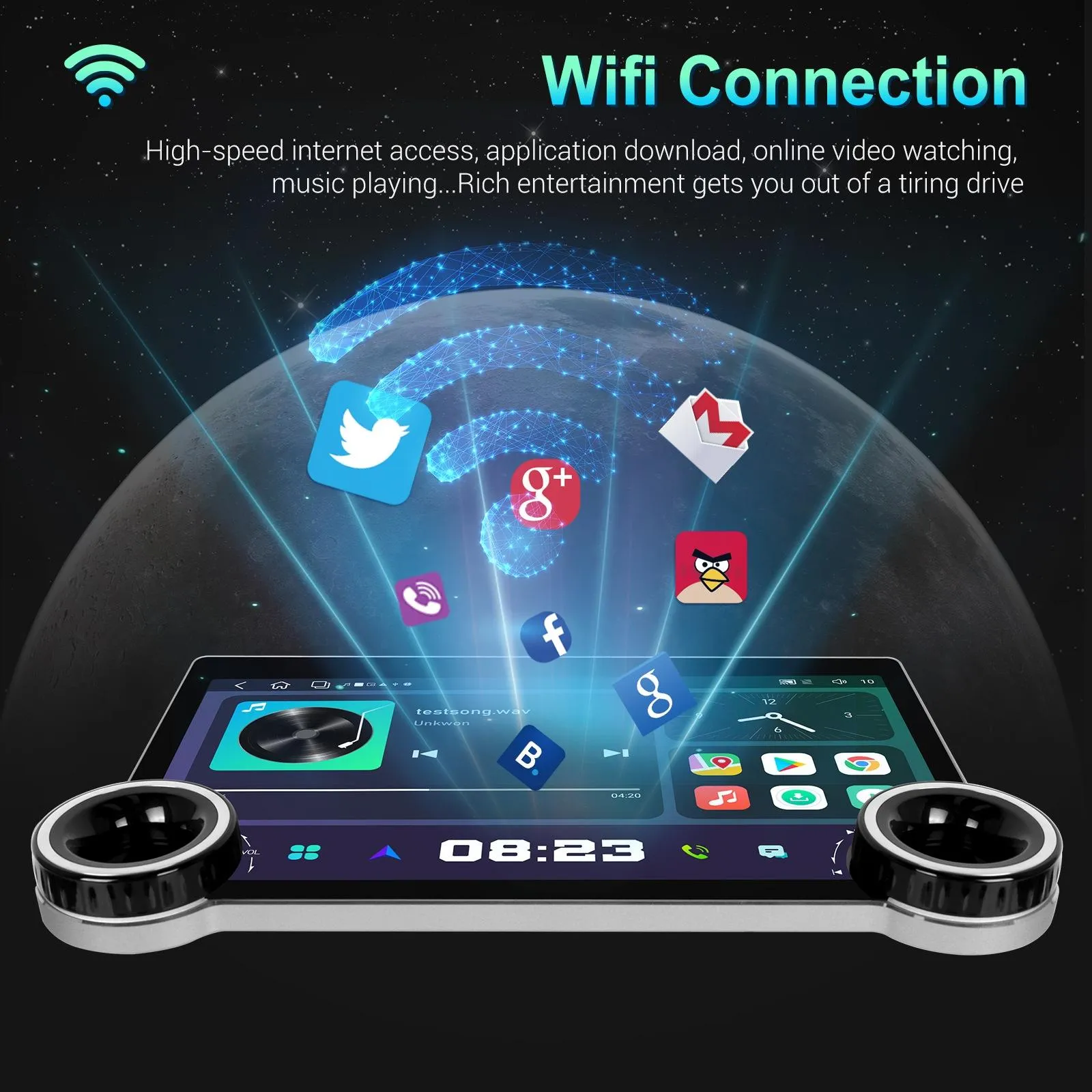 11.8 Inch Android Carplay Player - 4   64G - Dual Knob - Reversing Image