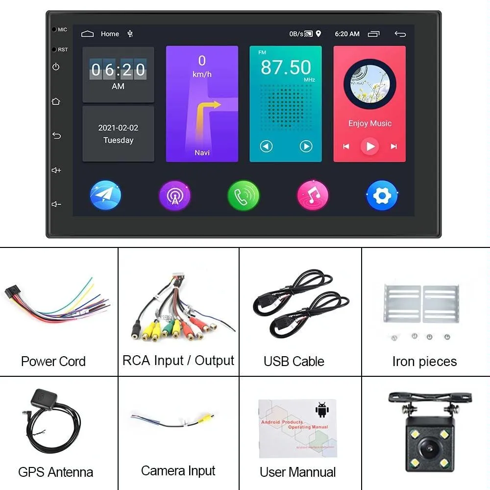 7 Inch Android Wifi Car Navigation Reversing Video Player - 2   32G Standard   4Lights Camera