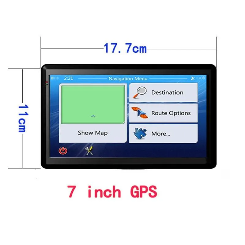 7 Inch Car Gps Navigator - 8G   128M Resistive Screen Fm / Tf Card North America Map
