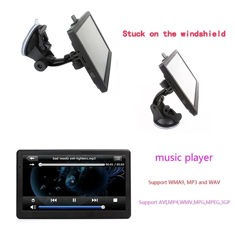 7 Inch Car Gps Navigator - 8G   128M Resistive Screen Fm / Tf Card North America Map