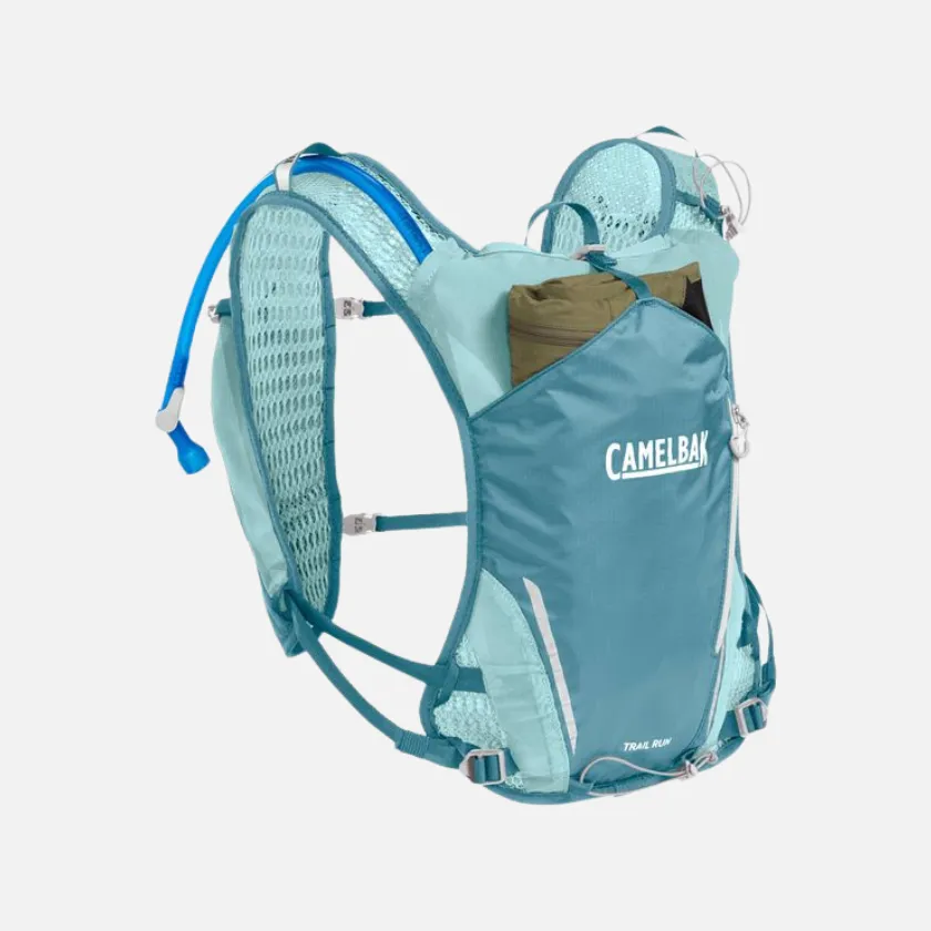 Camelbak Quick Stow Flasks Women's Trail Run Vest 17oz (1L) (32-43 in)-Adriatic Blue/Black/Safety Yellow