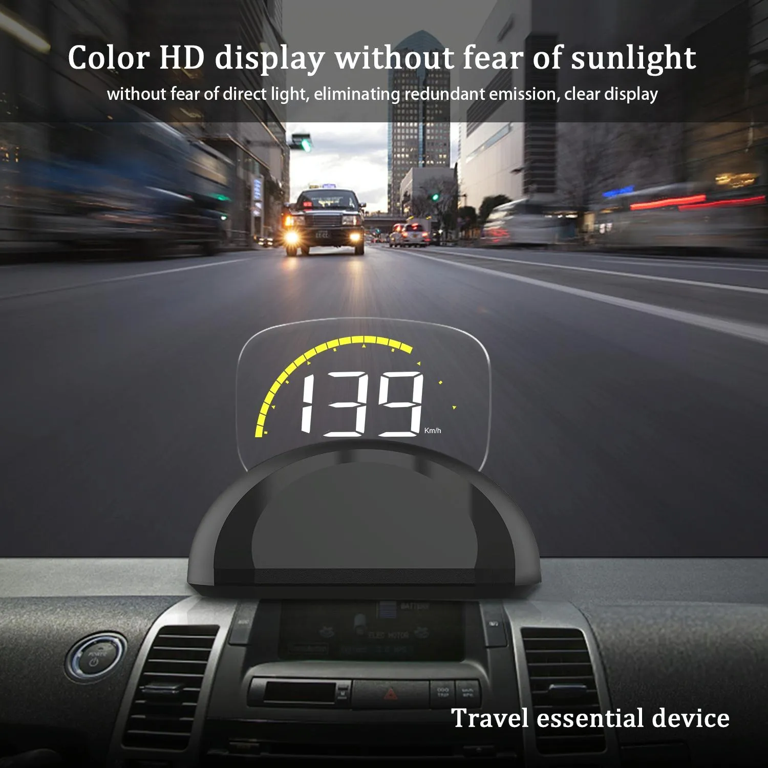 Car Hud Head Up Display With Obd2 & Gps Modes Fault Alarm