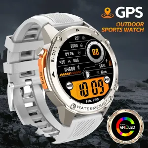 EIGIIS Best New GPS-Support Sport Smartwatch For Men, 170  Outdoor Modes, 500 mAh Big Battery, 1.43 Inch AMOLED Screen, 6 Theme Styles, Massive Dials Free Change, Cool Wristwatch, Metal Shell, Smartwatch For Android iPhone Phones
