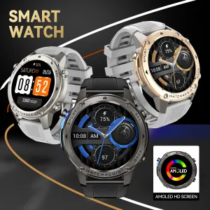EIGIIS  Waterproof Smart Watch For Men With GPS Heart Rate, 1.43'' AMOLED Screen 170  Sport Mode 500 mAh Big Battery, Outdoor Perfect Partner, Wireless Phone (Answer/Dial), Smart Watch For iPhone Android Phones, Cool Fashion Watch