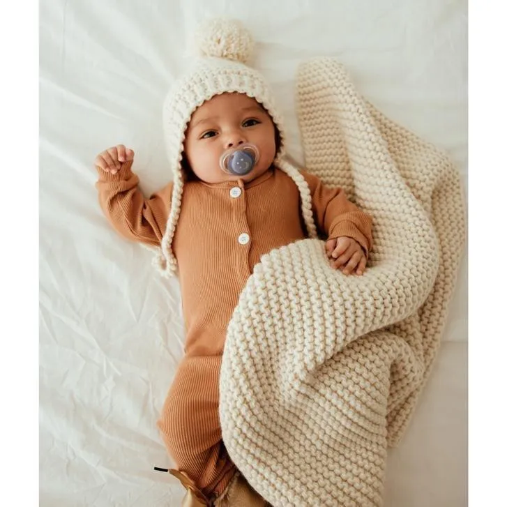 Garter Stitch Knit Blanket by Huggalugs