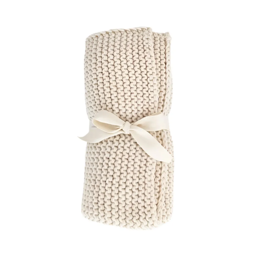 Garter Stitch Knit Blanket by Huggalugs