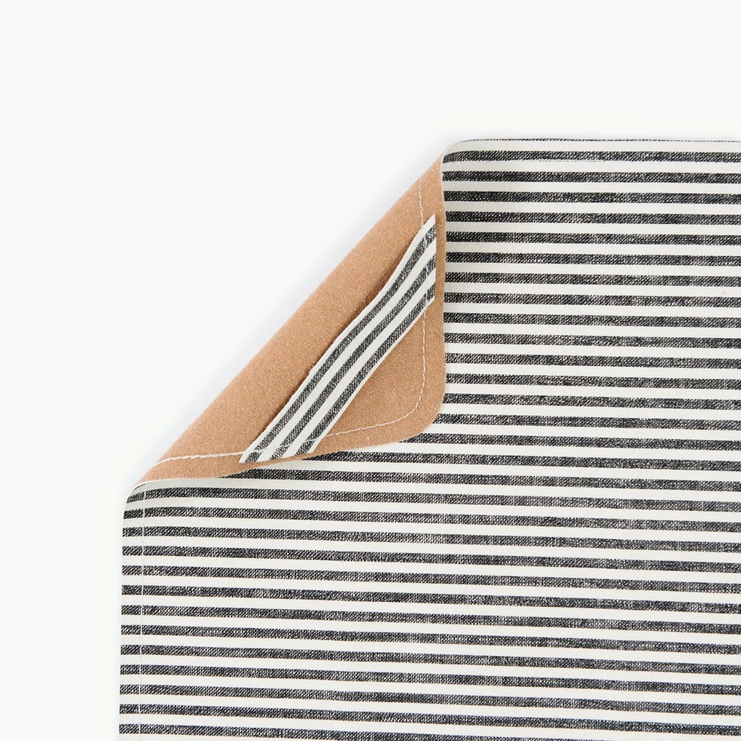 Leather Micro  Changing Mat - Stone Stripe by Gathre