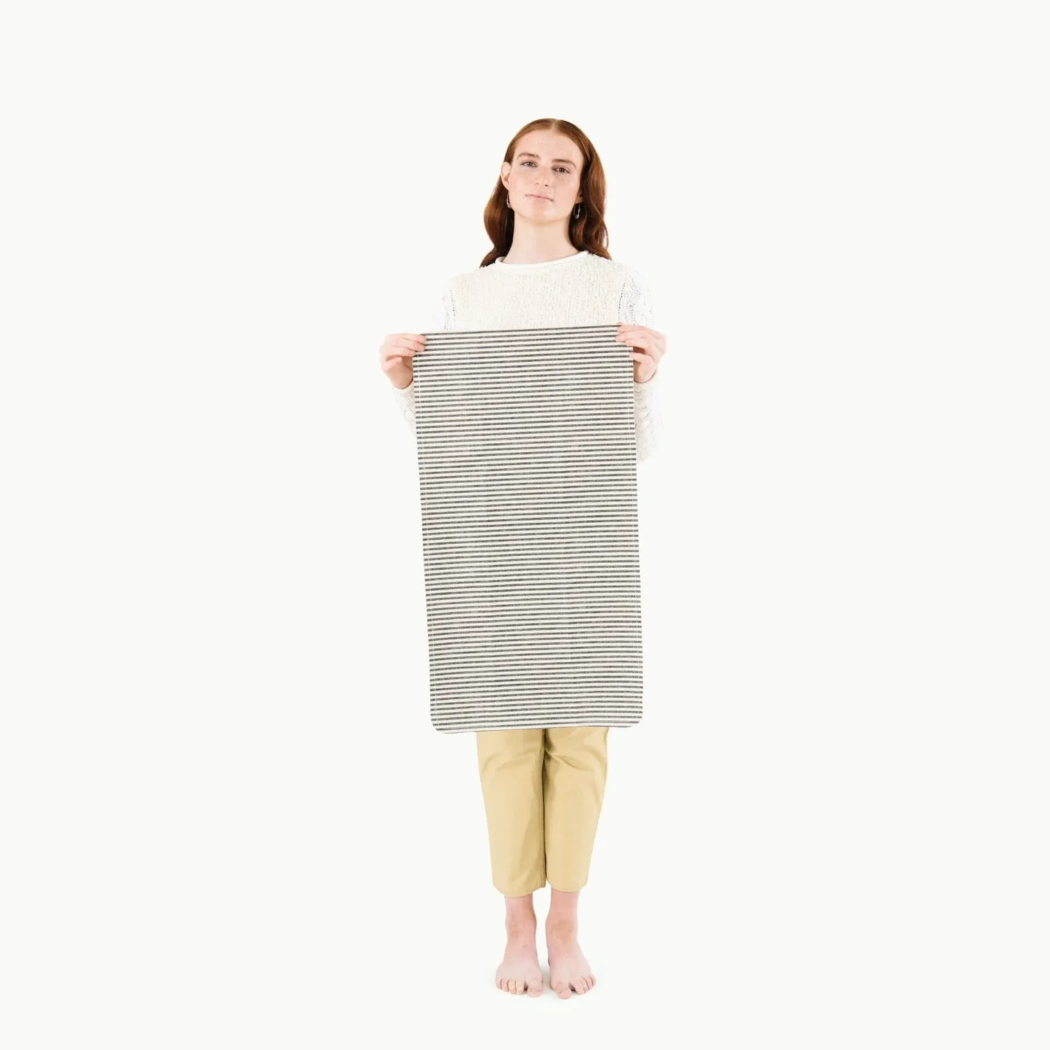 Leather Micro  Changing Mat - Stone Stripe by Gathre