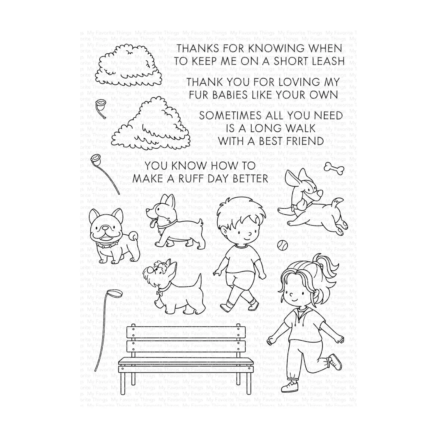 My Favorite Things Clear Stamps 6"x 8" - Long Walk with a Best Friend*
