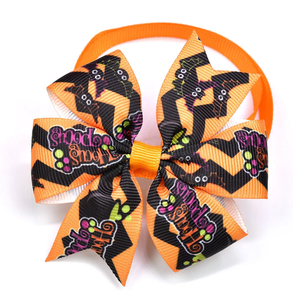 New 50/100pc Dog Bow Ties Halloween Christmas Pet Cat Puppy Bowties Neckties Accessories Dog Holiday Grooming products Supplies