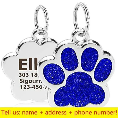 Paw Shaped Personalized Pet ID Tag