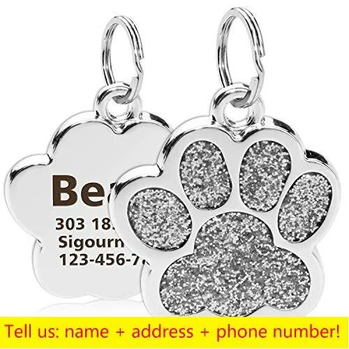 Paw Shaped Personalized Pet ID Tag