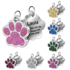 Paw Shaped Personalized Pet ID Tag
