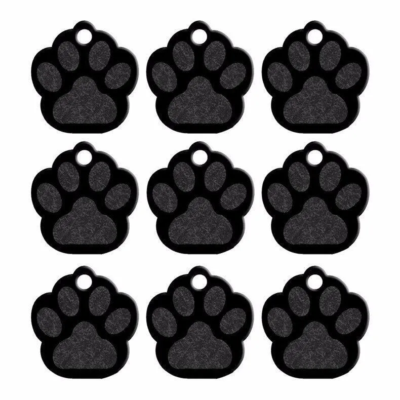 Paw Shaped Pet ID Tags Set