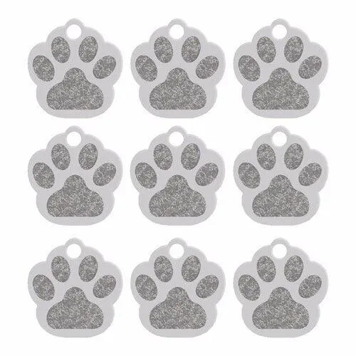 Paw Shaped Pet ID Tags Set