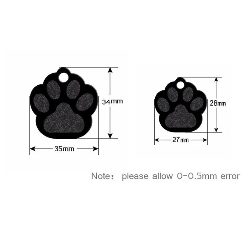 Paw Shaped Pet ID Tags Set