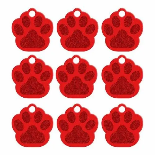 Paw Shaped Pet ID Tags Set