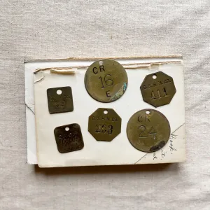 Vintage brass tags