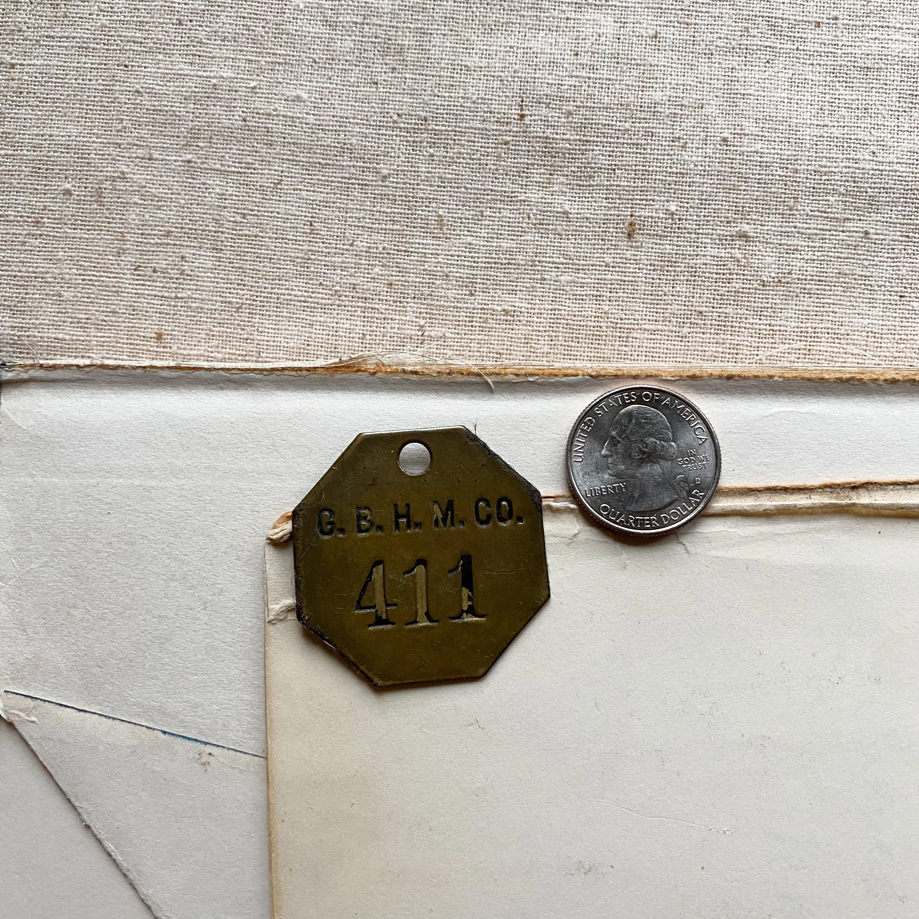 Vintage brass tags