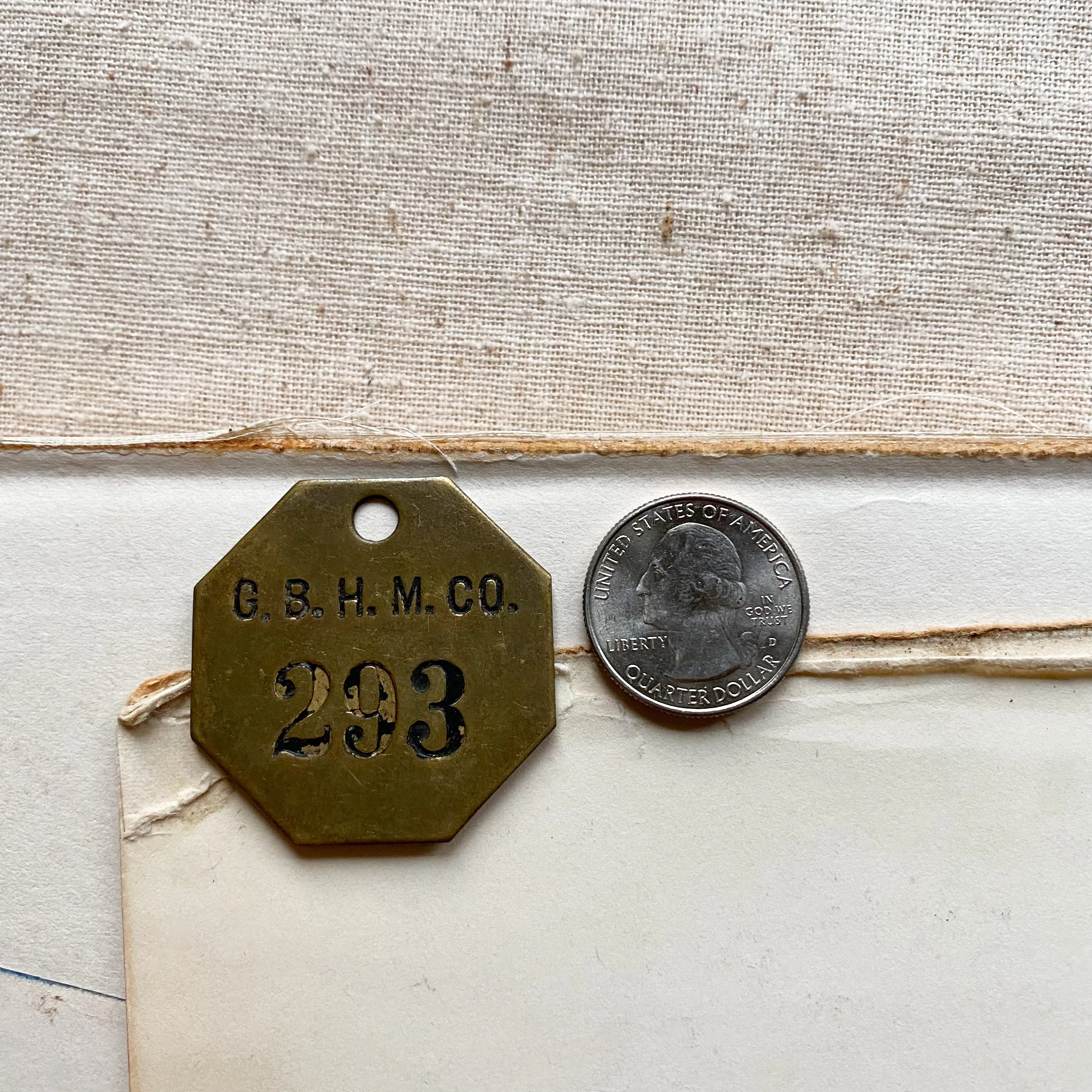 Vintage brass tags