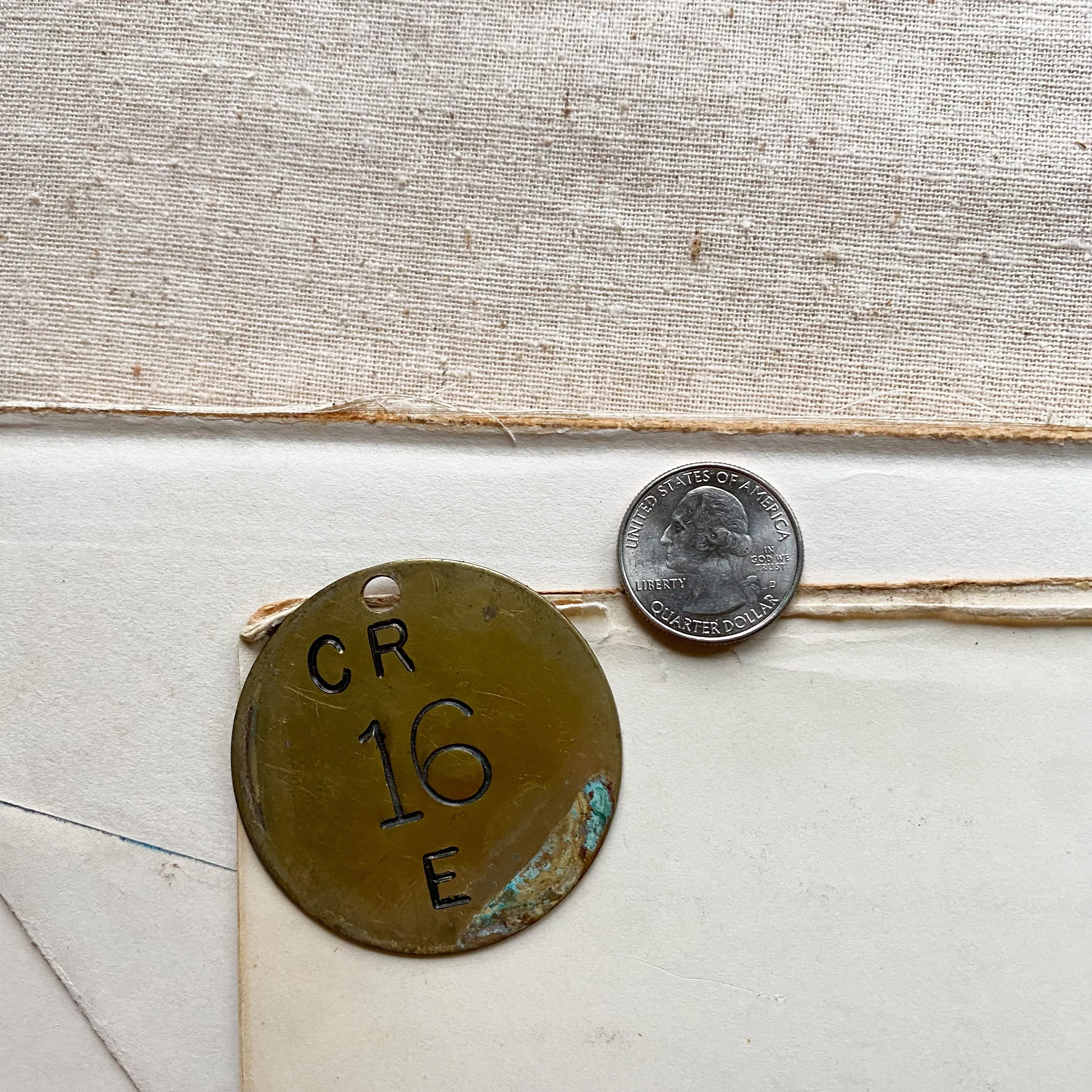 Vintage brass tags
