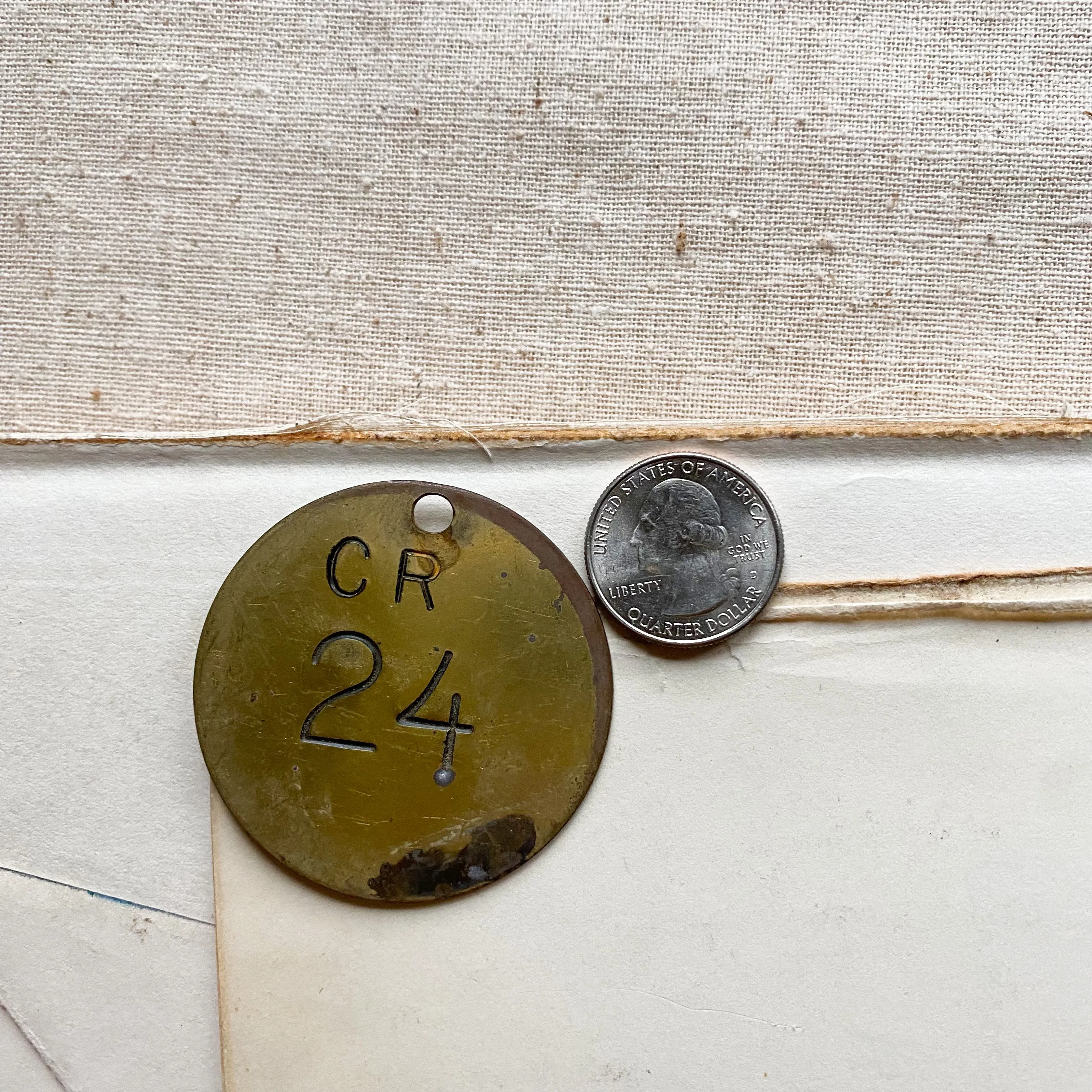 Vintage brass tags