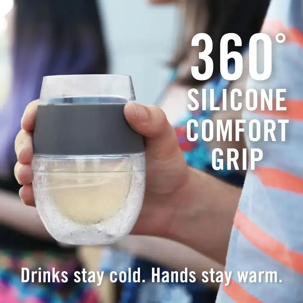 Wine FREEZE Cooling Cup w/ Cooling Gel -Translucent Magenta
