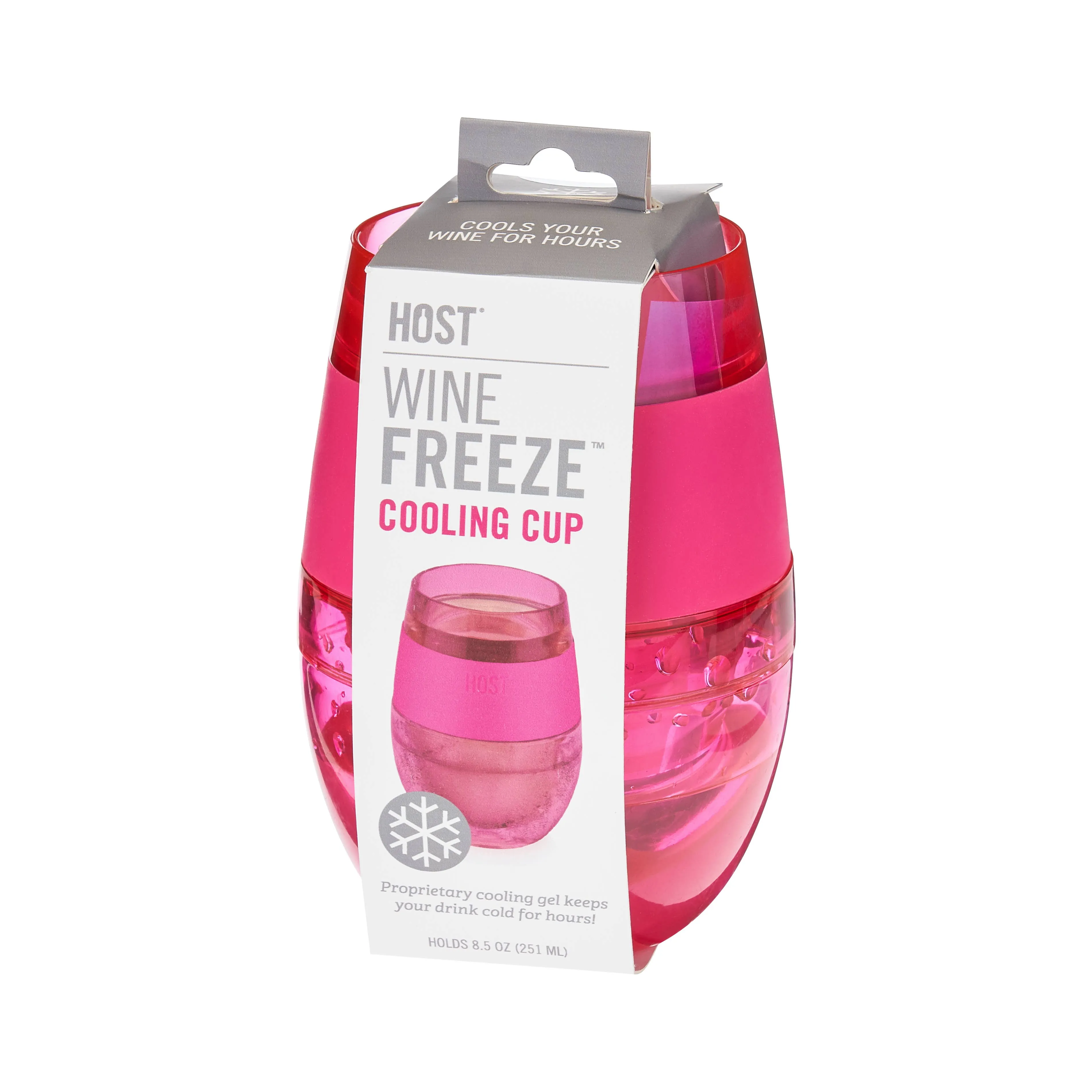 Wine FREEZE Cooling Cup w/ Cooling Gel -Translucent Magenta